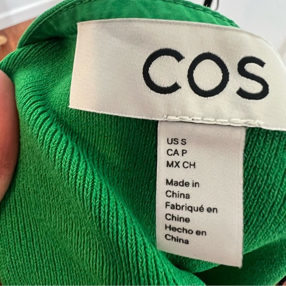 COS Bodycon Mini Dress Green Size S B25 - Picture 5 of 6